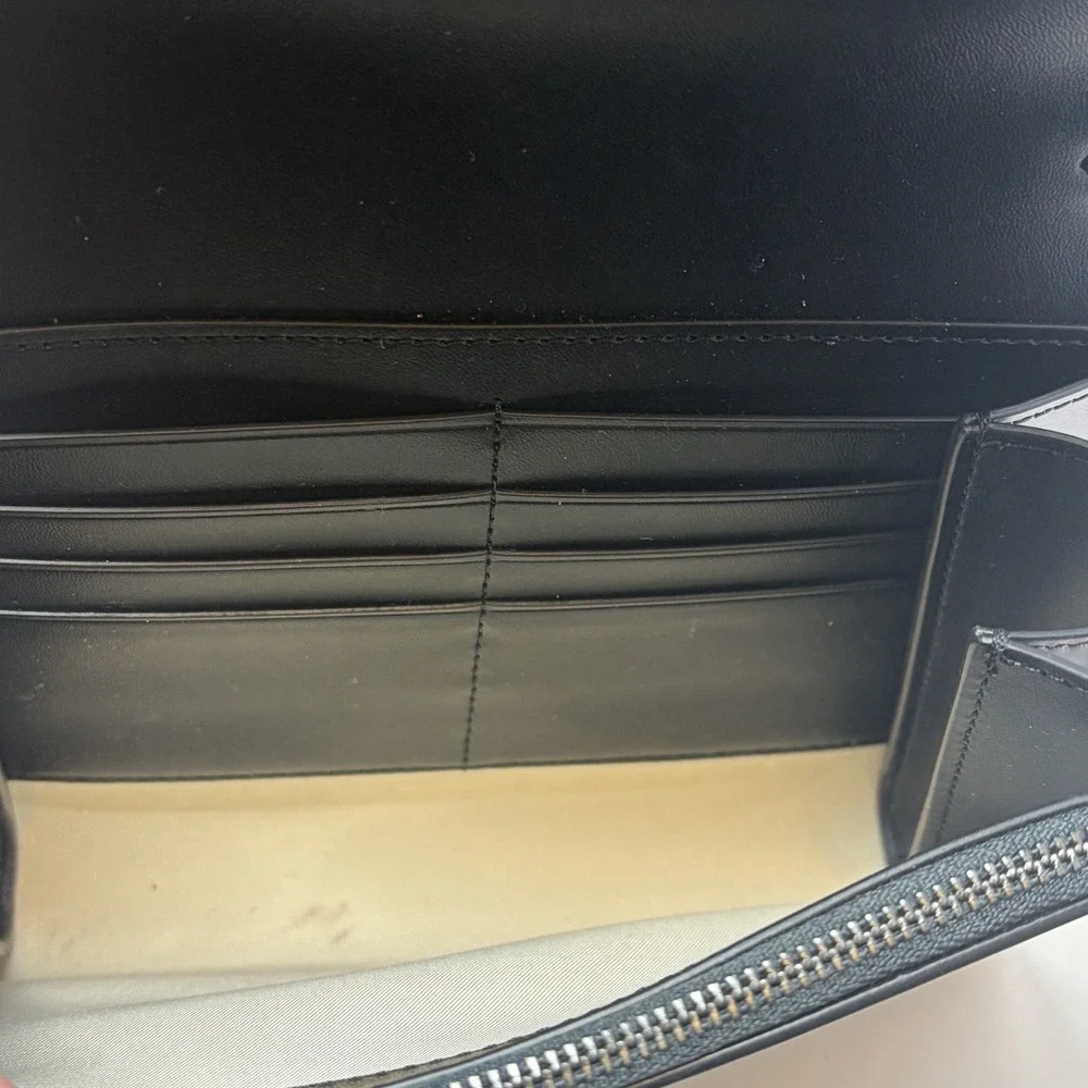 Tory Burch Emerson‎ Patent Chain Wallet Gunmetal Metallic Crossbody